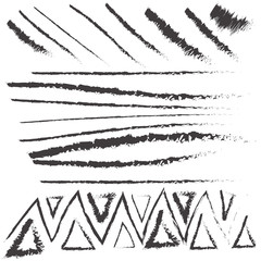 Modern Textured Brush Stroke. Grunge paint stroke. Black isolated paintbrush vector design.