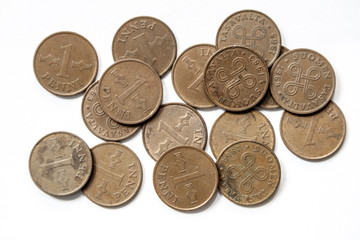 Old Finnish 1 penny coins