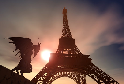 Gargoyle und Eiffelturm