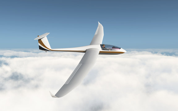 Segelflugzeug über den Wolken