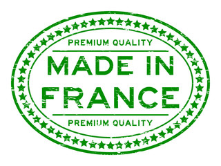 Grunge green premium quality made in France rubber stamp