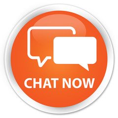 Fototapeta premium Chat now orange glossy round button