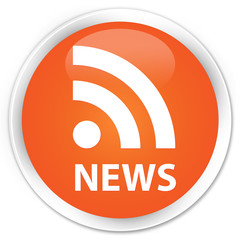 News (RSS icon) orange glossy round button