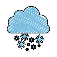 snow and cloud drawing image vector illustration design 
