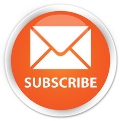 Subscribe (email icon) orange glossy round button