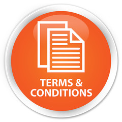 Terms and conditions (pages icon) orange glossy round button