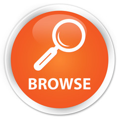 Browse orange glossy round button