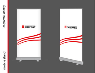 Template Mockup for advertising and corporate identity. Advertising mobile stand.
