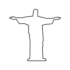 christ the redeemer or corcovado sculpture icon image vector illustration design 