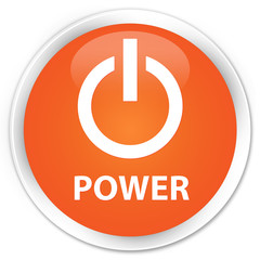Power orange glossy round button