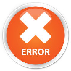 Obraz premium Error (cancel icon) orange glossy round button