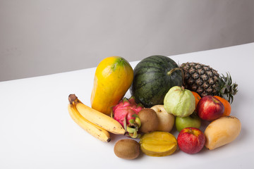 Mixed colorful  fruits