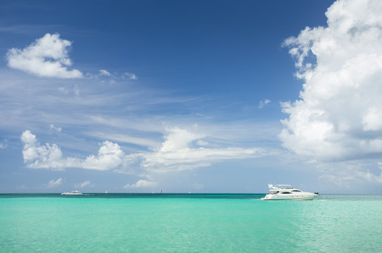 Yacht in the Caribbean Sea