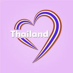 Vector of heart icon thailand national flag color on pink backgr