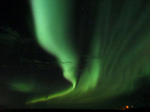 The Awesome Dancing Aurora Borealis, The Southern Part Of  Iceland