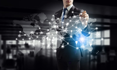 Social connection concept . Mixed media