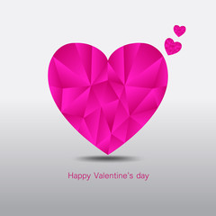 pink heart vector illustration polygon vector Valentines day car