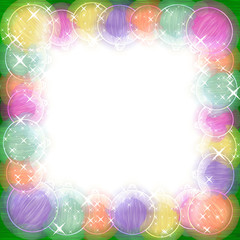 Christmas frame, colored balls, baubles