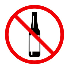 Non alcohol symbol with beer bottle