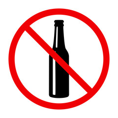 Non alcohol symbol with beer bottle