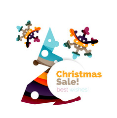 Geometric Christmas sale or promotion ad banner