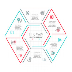 Thin line flat element for infographic.