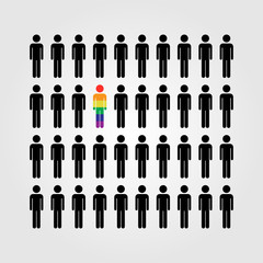 LGBT people vector icon, LGBT rainbow flag