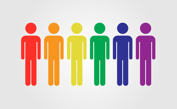 LGBT people vector icon, LGBT rainbow flag