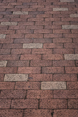 Red Concrete paving blocks, portrait format.