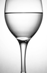 Close up wine glass with water