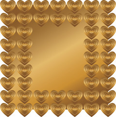 cornice cuori dorati