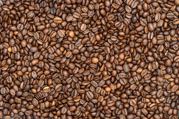 Coffee background texture. Brown beans