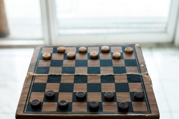 woodden checkers board 