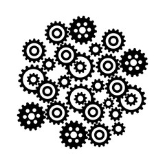 Black industrial icon on white background