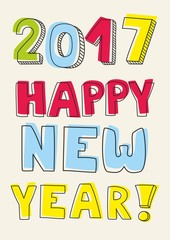 Happy New Year 2017 vector wishes