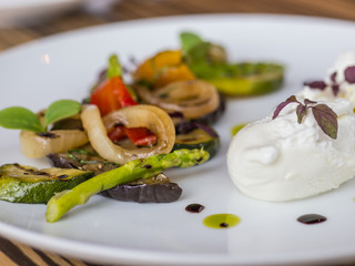 Mixed vegetable antipasto marinated with mint