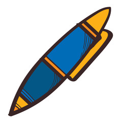 Pen, office supplies icon on a white background. Design elements in hand drawn style.