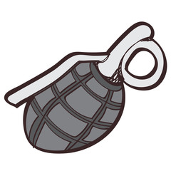 Hand grenade F 1 color clipart on a white background.