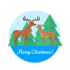 Merry Christmas Vector Concept in Flat Design