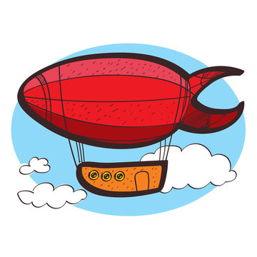 recommend clip art: Airship clipart color on a white background.