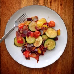 Roast vegetables meal on plate