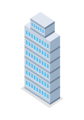 Skyscraper Illustration in Isometric Projection.