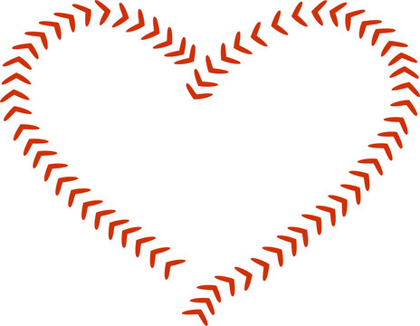 BASEBALL LACES IN HEART DESIGN! COULD BE USED TO INSERT TEAM NAME OR MONOGRAM INSIDE!