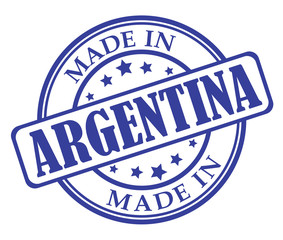 Made in Argentina blue round stamp