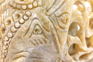 Details of elephant's eye, Indian traditional handcrafted elephant souvenirs, made from India (South Asian Country)