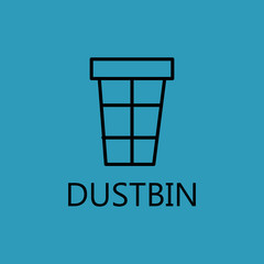 Trash can line icon. Dustbin outline pictigram.