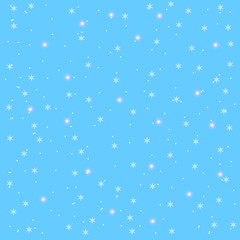 Christmas blue background with snowflake. Christmas decorations.