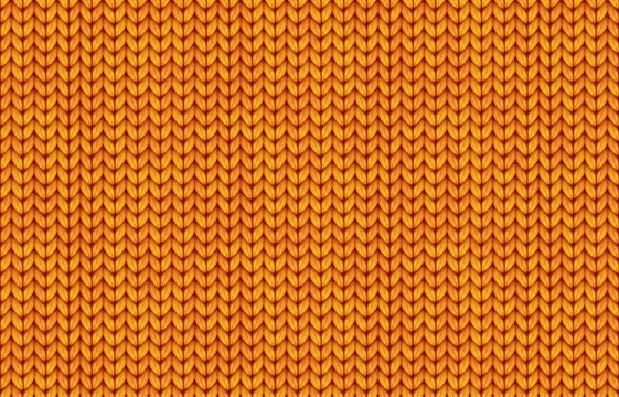 Orange realistic simple knit texture vector seamless pattern