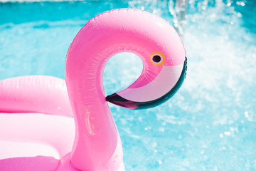 Summer lifestyle portrait of air mattress in the ocean