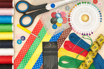 Colorful sewing accessories